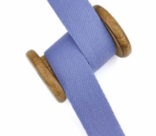 1m Gurtband - Baumwolle - 30mm - Uni - Taubenblau