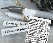 Rub-On Sticker - Sprüche für Anhänger - Weihnachten - Tante Henni Rub-Ons - vielfältig nutzbar