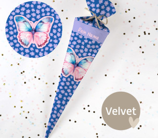 DIY-Nähset Schultüte - Dreamy Butterfly - Velvet - zum selber Nähen