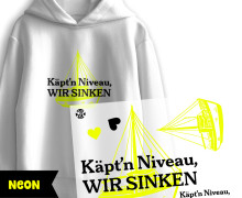 Onkel Bo's Neon Bügelbilder - DIN A4 - Käpt'n Niveau wir sinken