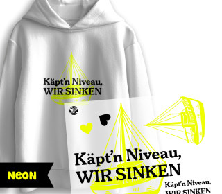 Onkel Bo's Neon Bügelbilder - DIN A4 - Käpt'n Niveau wir sinken