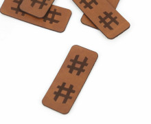 1 KUNSTLEDER LABEL - Hamburger Liebe - Braun - Eckig - Hashtag