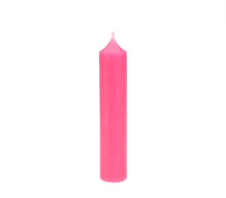 1 kurze Stabkerze - Pink - 10cm - Ø 2,2cm - Paraffin - Kerzenfarm Hahn