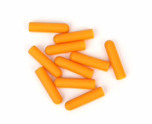 10 Kordelenden - Kunststoff - Länglich - Orange