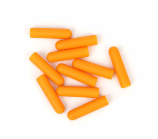 10 Kordelenden - Kunststoff - Länglich - Orange