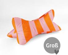 DIY-Nähset - Leseknochen - Groß - Just Stripes! - Orange/Babyrosa - Velvet - abby and amy