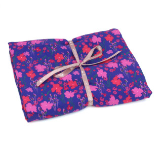 2 Zuschnitte - Lenzing Ecovero - Viskose - Blusenstoff - Flower Love - Cobaltblau
