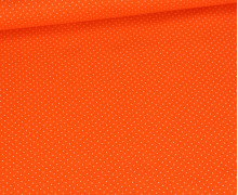 Baumwolle - Webware - Popelin - Bedruckt - Mini-Pünktchen - Symmetrisch - Orange