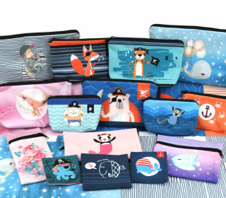 DIY-Nähset - Softshell - Fleece - 15 Stift - und Kramtaschen - Maritim - Kids - abby and amy