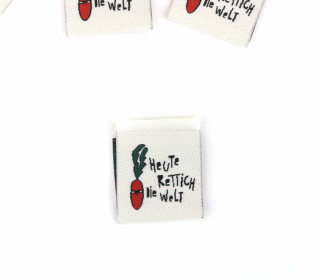 1 Label - Rettich - HEUTE RETTICH DIE WELT - Creme - Katzengold Designs