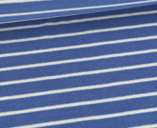 Frottee - Baumwolle - Yarn Dyed Stripes - 245g - Jeansblau/Warmweiß