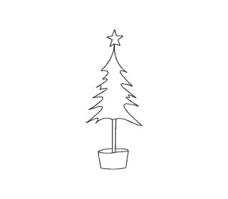Stickdatei Weihnachtsbaum Doodle 10 x 10