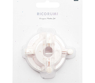 PomPon Maker Set - Ricorumi - 2 Verschließbare Ringe - Weiß