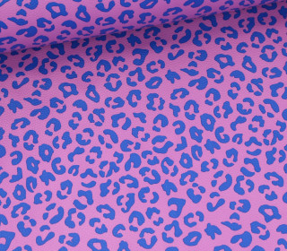 Kunstleder - Fashionstoff - Brush & Wild - Leo - Cherry Picking - Fliederrosa/Royalblau