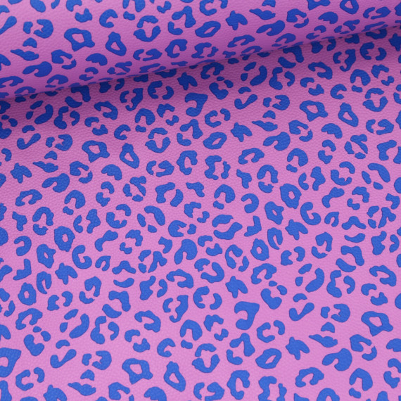 Kunstleder - Fashionstoff - Brush & Wild - Leo - Cherry Picking - Fliederrosa/Royalblau