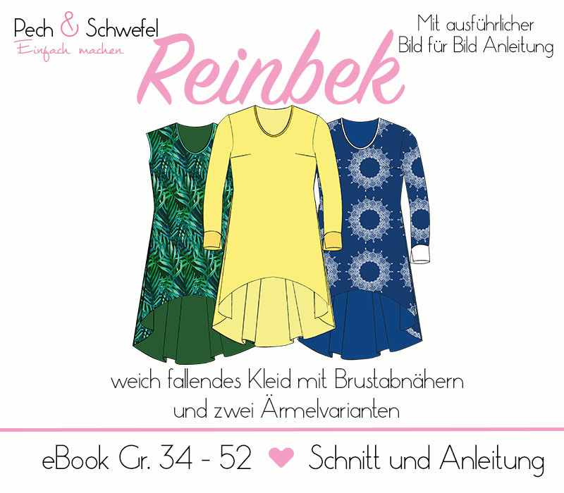 Ebook Kleid “Reinbek” Gr. 34 – 52 in A4 und A0 von Pech und Schwefel