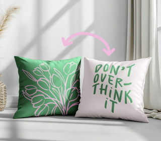 Genähtes Kissen inkl. Inlet - Don't Overthink It - Mein Hanseherz