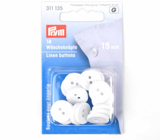 18 Wäscheknöpfe - 15mm - Prym - Weiß