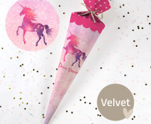 DIY-Nähset Schultüte - Glitter Unicorn - Pink - Velvet - zum selber Nähen