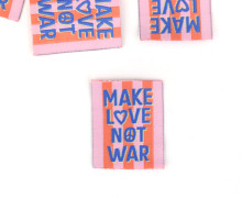 1 Label - MAKE LOVE NOT WAR - Streifen - Blassrosa/Lachsorange - Lausemia Design Studio