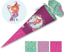 DIY-NÄHSET SCHULTÜTE - GESCHWISTERTÜTE - WILDBLUME ILLUSTRATION - KLEINE HEXE - abby and amy
