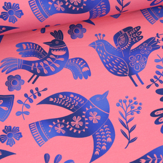 Bio-Sommersweat - French Terry - Southern Ease - Wild Chorus - Rosa - Hamburger Liebe