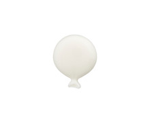 1 Polyesterknopf - Rund - 15mm - Öse - Kinder - Luftballon - Weiß