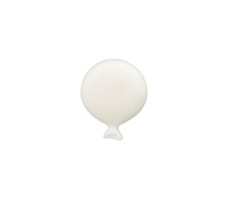 1 Polyesterknopf - Rund - 15mm - Öse - Kinder - Luftballon - Weiß