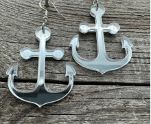 1 Paar Ohrringe - Anker - maritim - super leicht - Silber - Spiegel - Namensklang