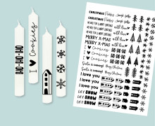 DIN A4 - Tattoofolie - Holly Jolly Scandy - für Baumkerzen - Weihnachten