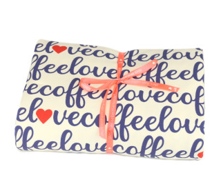 2 Zuschnitte - Sommersweat - Coffeelove - Blau - Ecru - Bio Qualität - al-styles - abby and me
