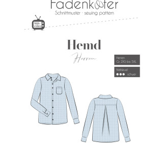 Schnittmuster - Hemd - Herren - Gr. 2XS -  5XL - Fadenkäfer