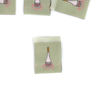 1 Label - Sektflasche - Khakibeige - EMJO-DESIGN