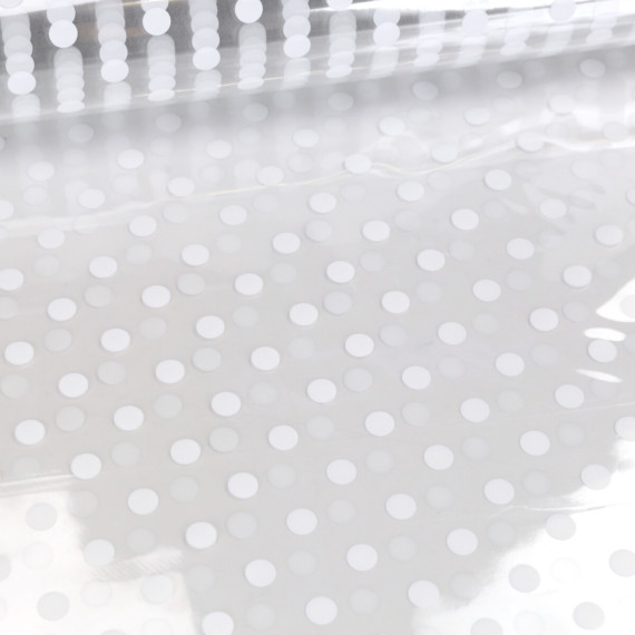 Wachstuch - Bedruckt - Große Weiße Punkte - Glanz - Transparent