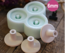 Silikon - Gießform - 6mm Stabhalterung - 3fach-Form - Fuß für Stäbe - vielfältig nutzbar