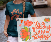 Onkel Bo's Bügelbilder - DIN A4 - it's a good day to be happy - ela ideen - BIG