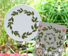 Rub-On Sticker - Kränze - Weiß - KnilchArt Design - für die Gießformen - Kreis auf Stange - Kreis Groß und Kreis Klein - Tante Henni Rub-Ons - vielfältig nutzbar