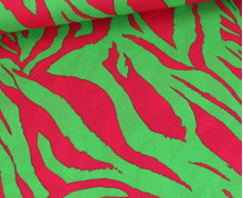 Viskose - Blusenstoff - Animal Print - Zebra - Grün/Magenta