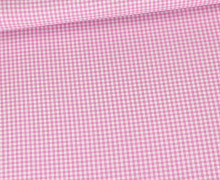 Baumwolle Webware - Check - Kariert - Weiß/Rosa