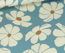 Viskose - Blusenstoff - Light & Lush - Spring - Flowers - Akademieblau/Creme