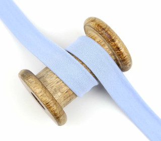 1 Meter elastisches Schrägband - 20mm - Jersey - Hellblau