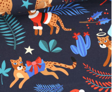 Bio-Sommersweat - French Terry - Leo - Wild XMas 2025 - Stahlblau - Hamburger Liebe