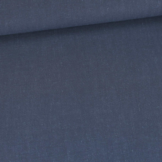 Viskose Leinen - Leinenstoff - Uni - Jeansblau