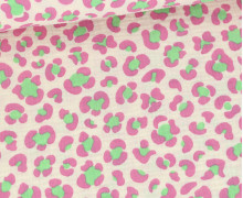 Musselin - Muslin - Double Gauze - Leo Animal Print - Schnuffeltuch - Windeltuch - Creme