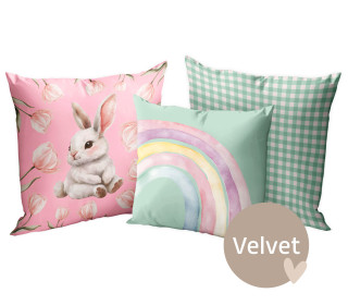 Kissenstoff - DIY - Kissen-Set - Lovely Bunnies - Velvet - abby and amy - Ostern