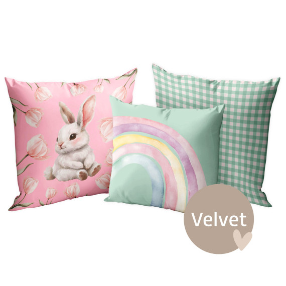 Kissenstoff - DIY - Kissen-Set - Lovely Bunnies - Velvet - abby and amy - Ostern