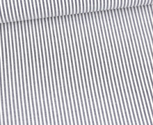 Baumwolle - Webware - Yarn Dyed Stripe - Weiß/Stahlblau