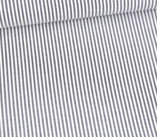 Baumwolle - Webware - Yarn Dyed Stripe - Weiß/Stahlblau