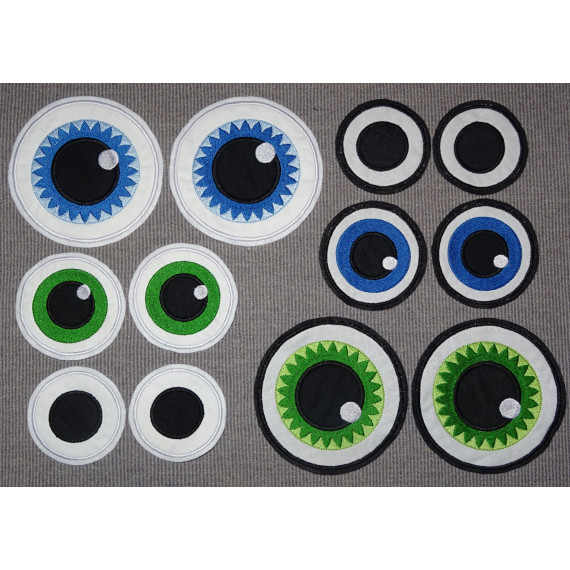 runde XXL Augen bis 20cm für Kuscheltiere Stickdatei