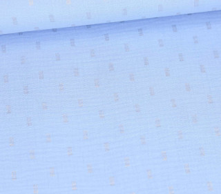 Musselin - Muslin - Schnuffeltuch - Windeltuch - Goldstreifen Rechtecke - Hellblau